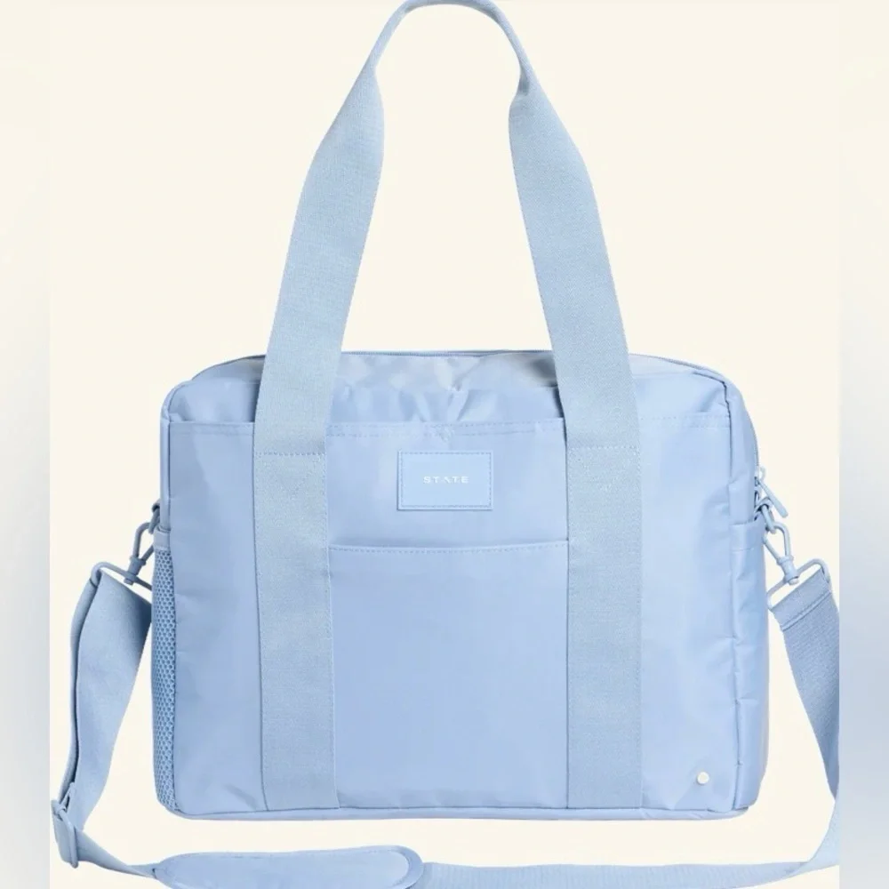 STATE Jordan diaper tote- ice blue $198